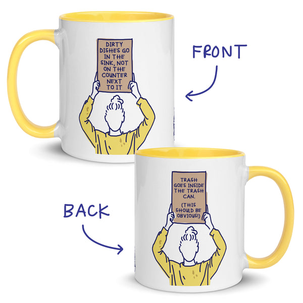 Mom with a Sign - Dishes + Trash Mug (11oz)