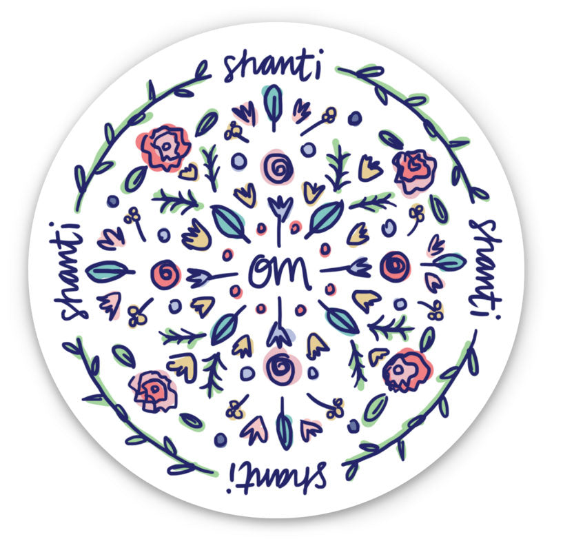 Om Shanti Sticker – Mary Catherine Starr Art + Illustration