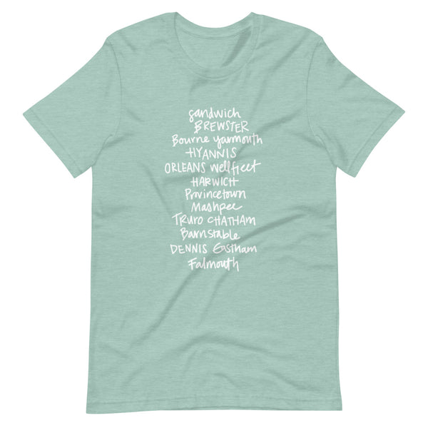 Cape Cod Towns Tee (Multiple Colors!)