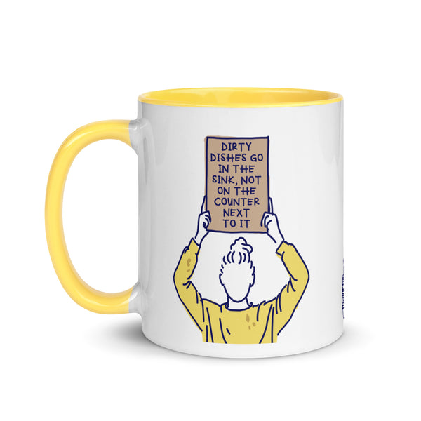 Mom with a Sign - Dishes + Trash Mug (11oz)