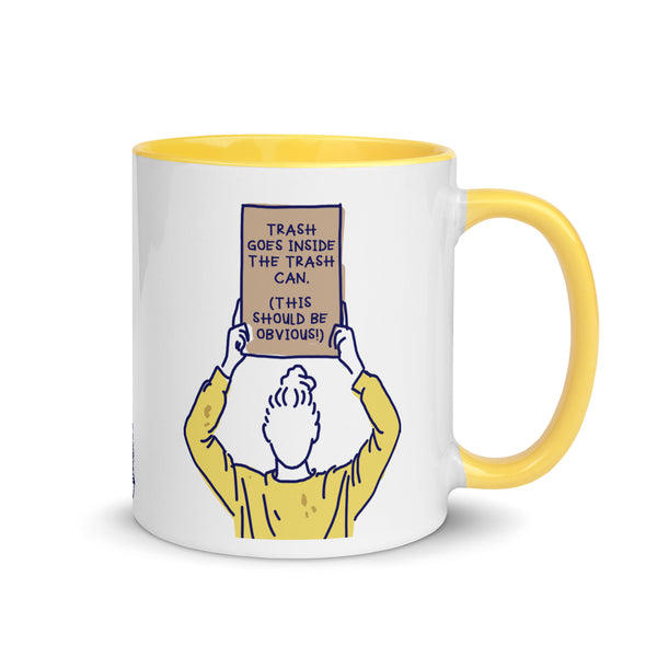 Mom with a Sign - Dishes + Trash Mug (11oz)