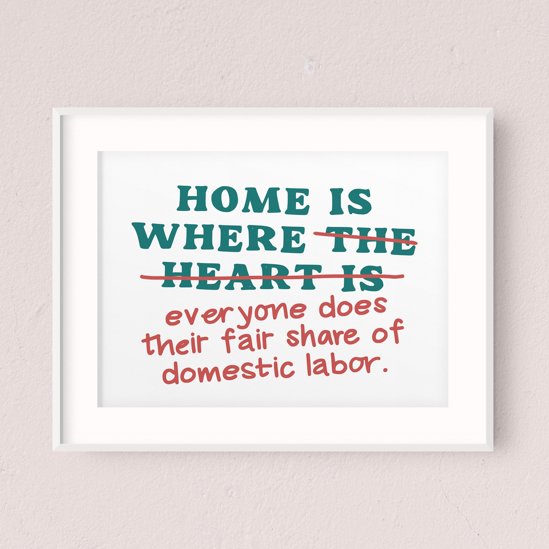 "Home is Where Everyone Does Their Fair Share of Domestic Labor" Printable Sign (Digital Download)