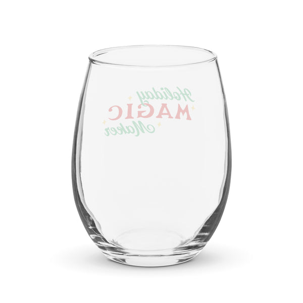 Holiday Magic Maker (Red + Green) Stemless Wine Glass