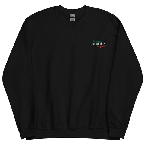 Holiday Magic Maker - Red & Green Embroidered Crew Sweatshirt
