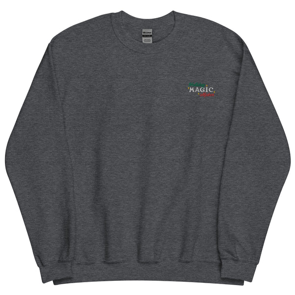 Holiday Magic Maker - Red & Green Embroidered Crew Sweatshirt