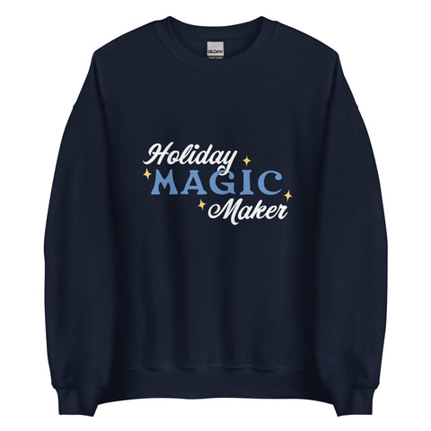 Holiday Magic Maker Blue & White Printed Crew