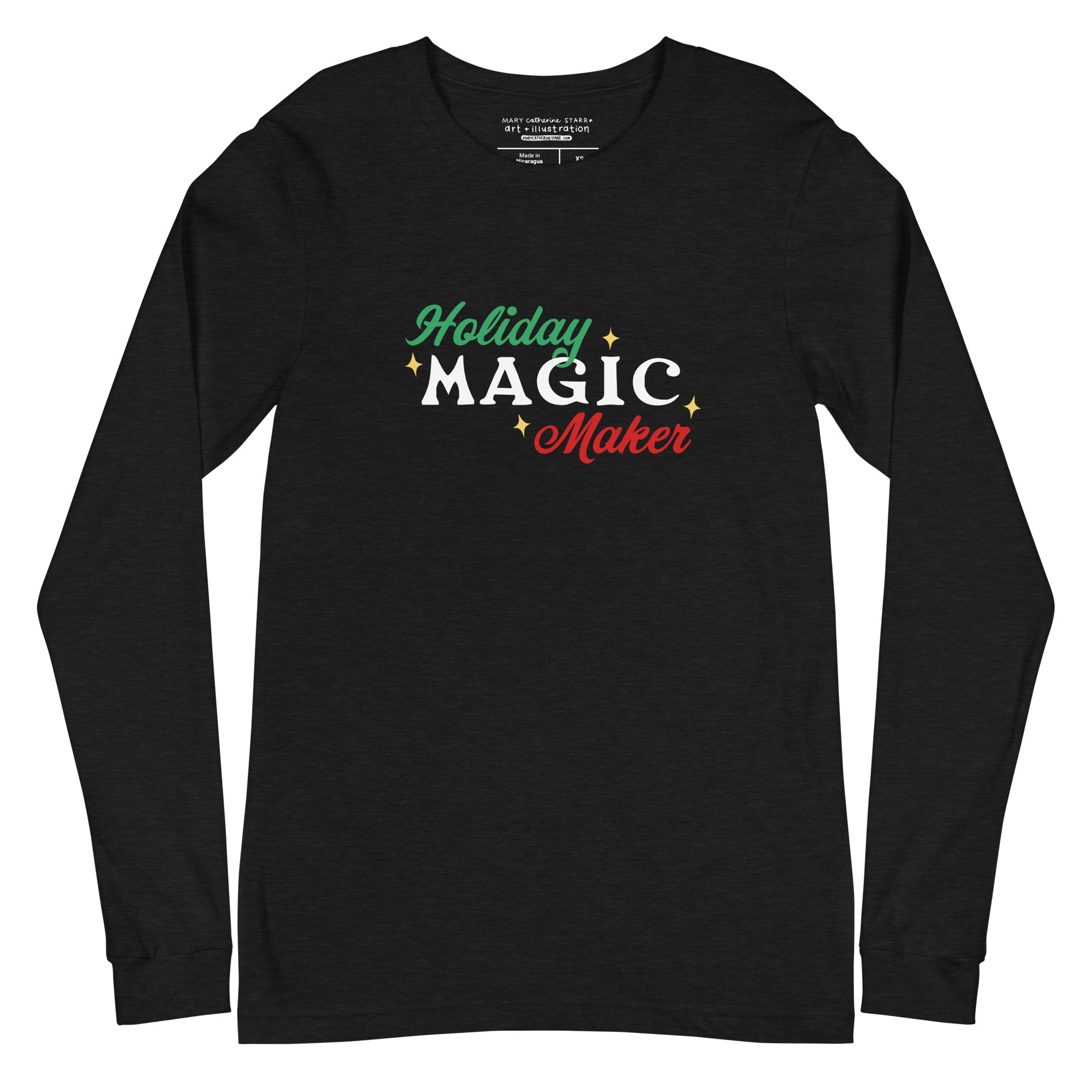Holiday Magic Maker - Red & Green Print - Long Sleeve Tee