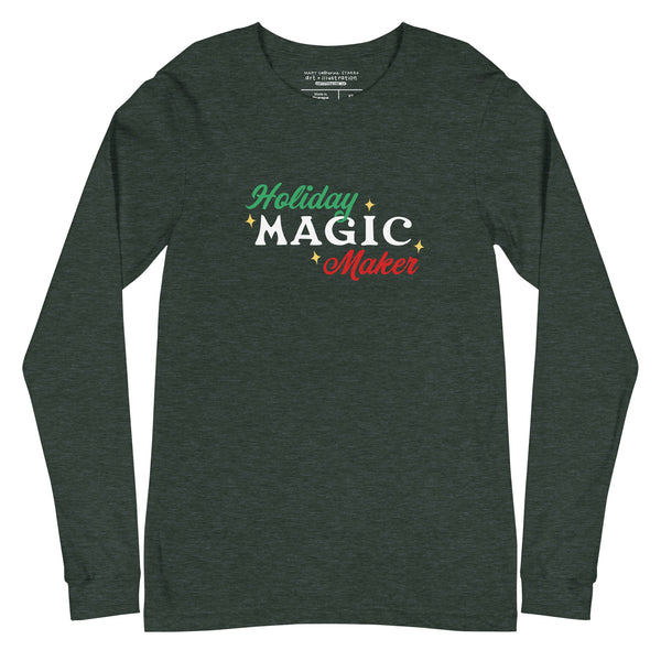 Holiday Magic Maker - Red & Green Print - Long Sleeve Tee