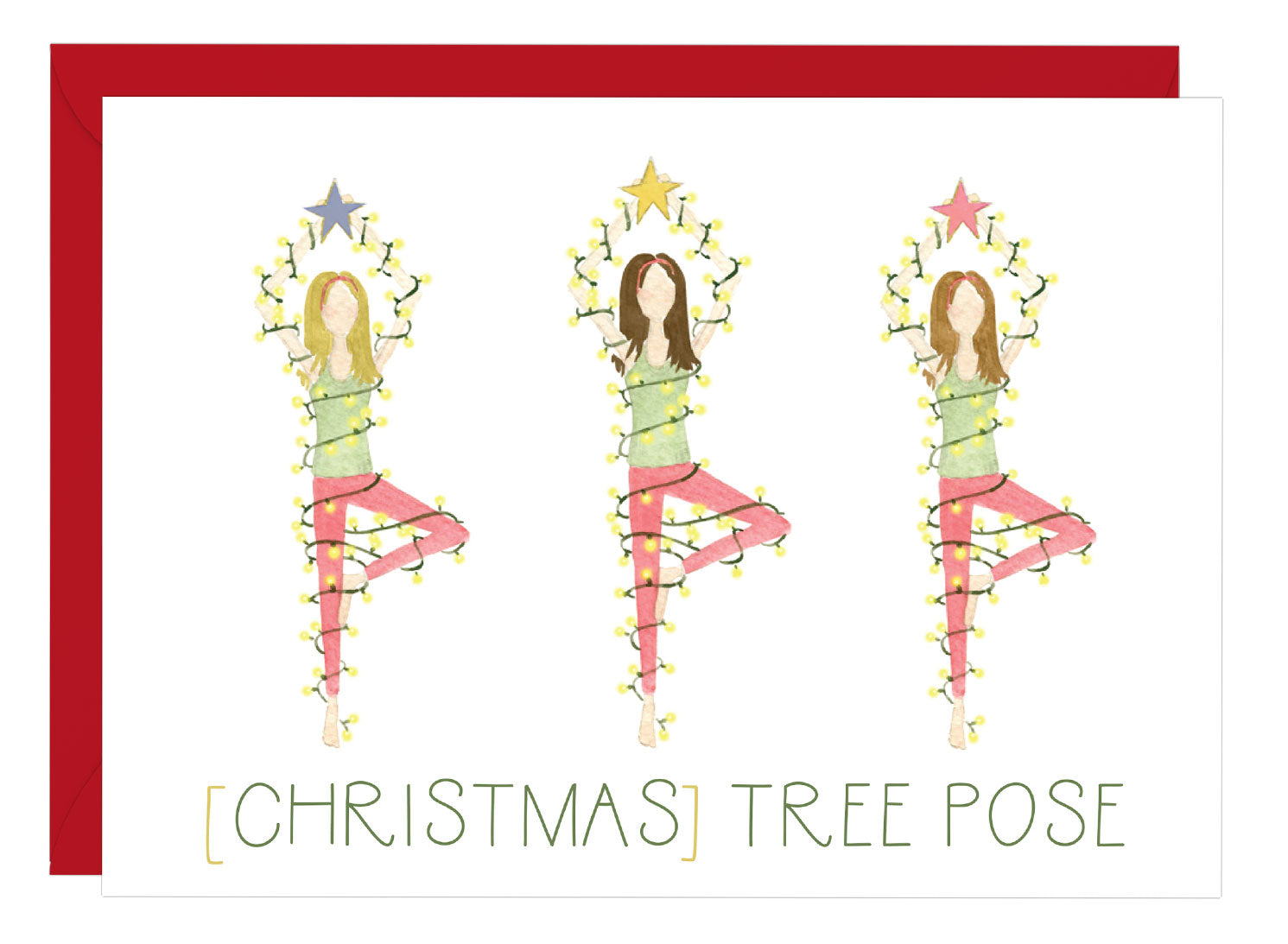 Christmas Tree Pose - Yoga Christmas Card