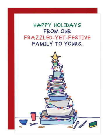Dirty Dishes Christmas Tree - Holiday Card