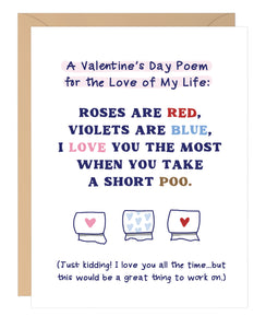 Valentine's Day Poo Poem Card