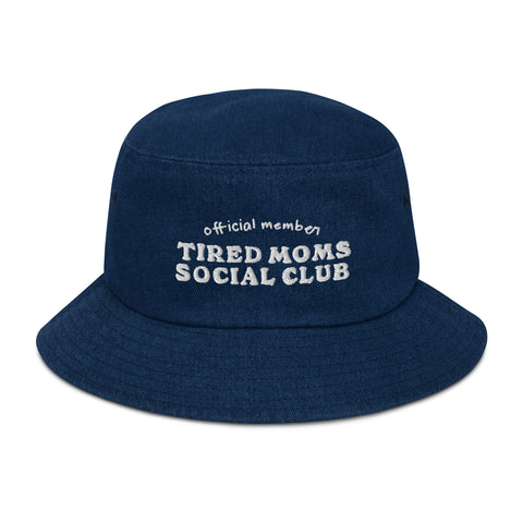 Tired Moms Social Club Denim Bucket Hat