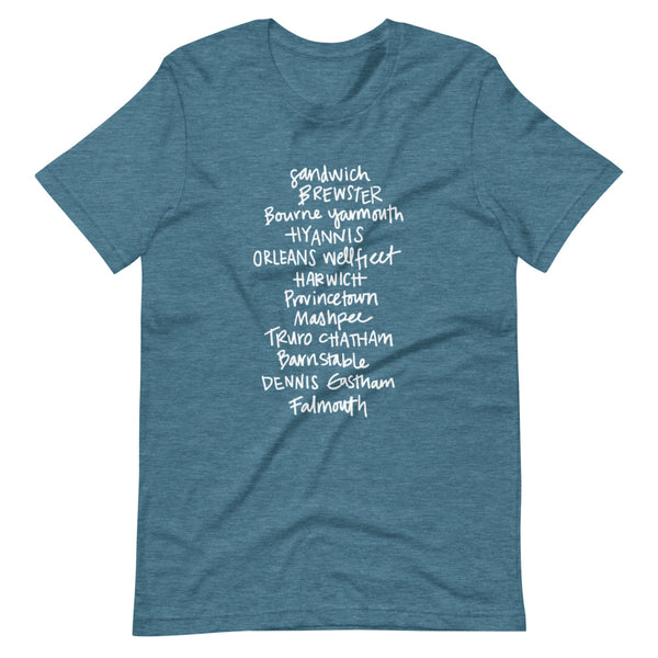 Cape Cod Towns Tee (Multiple Colors!)